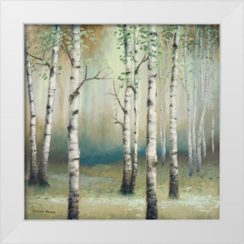 Late September Birch II White Modern Wood Framed Art Print by Marcon, Michael