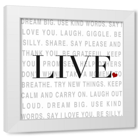 Love and Life II White Modern Wood Framed Art Print by SD Graphics Studio