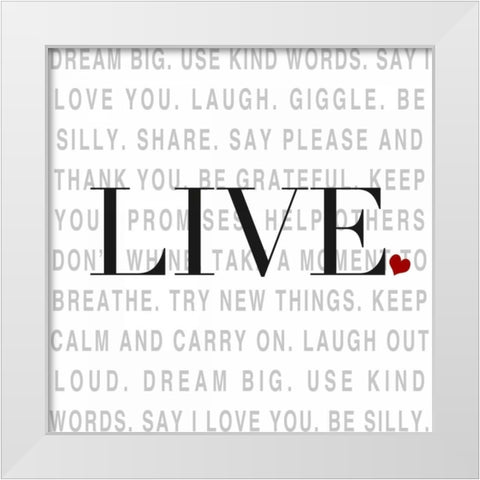 Love and Life II White Modern Wood Framed Art Print by SD Graphics Studio