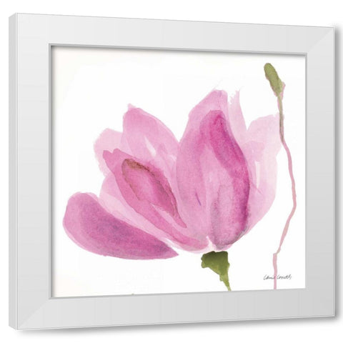 Floral Sway Pink I White Modern Wood Framed Art Print by Loreth, Lanie