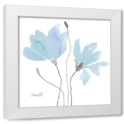 Floral Sway Blue II White Modern Wood Framed Art Print by Loreth, Lanie