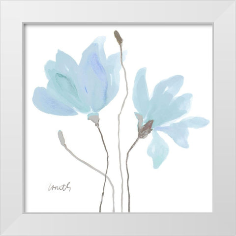 Floral Sway Blue II White Modern Wood Framed Art Print by Loreth, Lanie