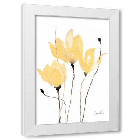 Yellow Sway White Modern Wood Framed Art Print by Loreth, Lanie