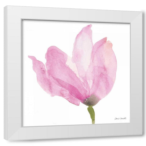 Floral Sway Pink II White Modern Wood Framed Art Print by Loreth, Lanie