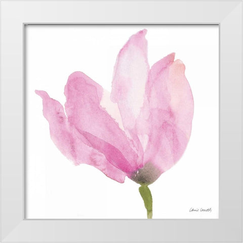 Floral Sway Pink II White Modern Wood Framed Art Print by Loreth, Lanie