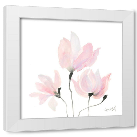 Pastel Floral Sway I White Modern Wood Framed Art Print by Loreth, Lanie