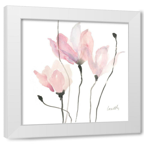 Pastel Floral Sway II White Modern Wood Framed Art Print by Loreth, Lanie