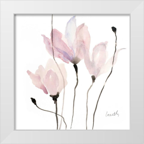 Floral Sway II White Modern Wood Framed Art Print by Loreth, Lanie