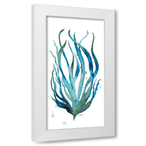 Aqua Creatures III White Modern Wood Framed Art Print by Medley, Elizabeth