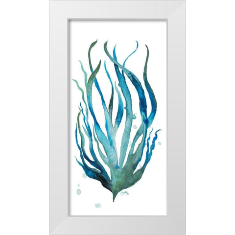 Aqua Creatures III White Modern Wood Framed Art Print by Medley, Elizabeth