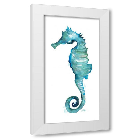 Aqua Creatures II White Modern Wood Framed Art Print by Medley, Elizabeth