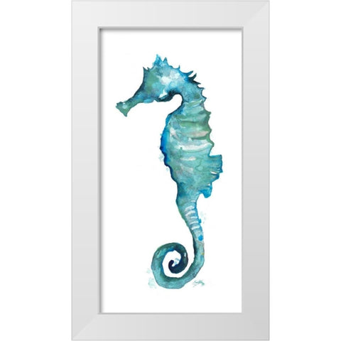 Aqua Creatures II White Modern Wood Framed Art Print by Medley, Elizabeth