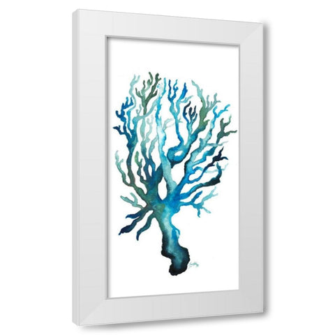 Aqua Creatures IV White Modern Wood Framed Art Print by Medley, Elizabeth