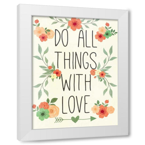 Love Heart I White Modern Wood Framed Art Print by SD Graphics Studio