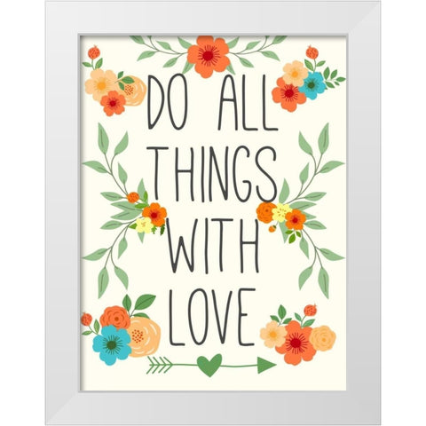 Heart and Love I White Modern Wood Framed Art Print by SD Graphics Studio