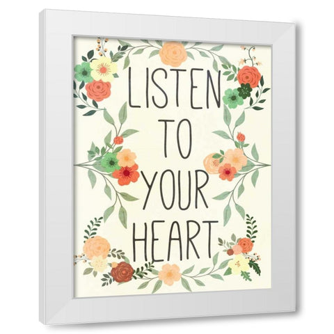 Love Heart II White Modern Wood Framed Art Print by SD Graphics Studio