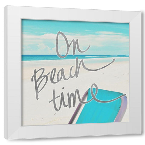 On Beach Time White Modern Wood Framed Art Print by Peck, Gail