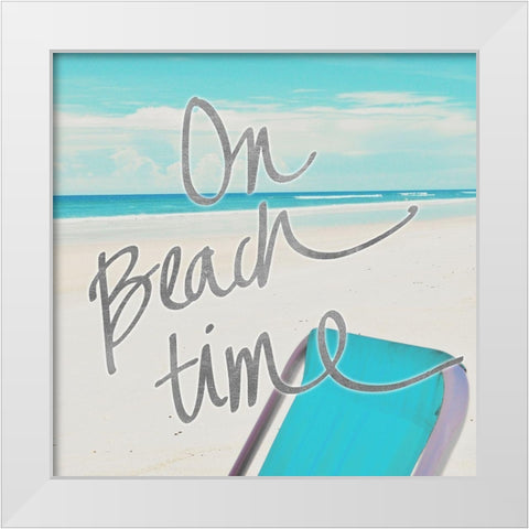 On Beach Time White Modern Wood Framed Art Print by Peck, Gail