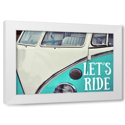 Lets Ride White Modern Wood Framed Art Print by Peck, Gail