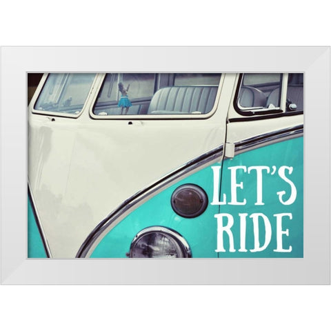 Lets Ride White Modern Wood Framed Art Print by Peck, Gail
