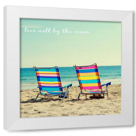 By the Ocean White Modern Wood Framed Art Print by Peck, Gail