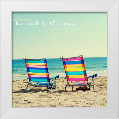 By the Ocean White Modern Wood Framed Art Print by Peck, Gail