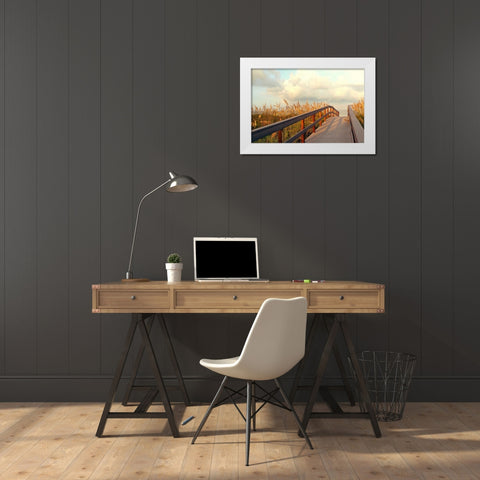 Sunset Pathway White Modern Wood Framed Art Print by Peck, Gail