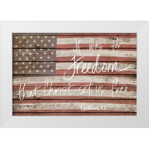 Freedom White Modern Wood Framed Art Print by Peck, Gail