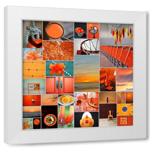 Orangina Collage White Modern Wood Framed Art Print by Peck, Gail