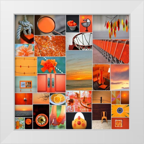 Orangina Collage White Modern Wood Framed Art Print by Peck, Gail