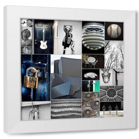 Silver Lining Collage White Modern Wood Framed Art Print by Peck, Gail