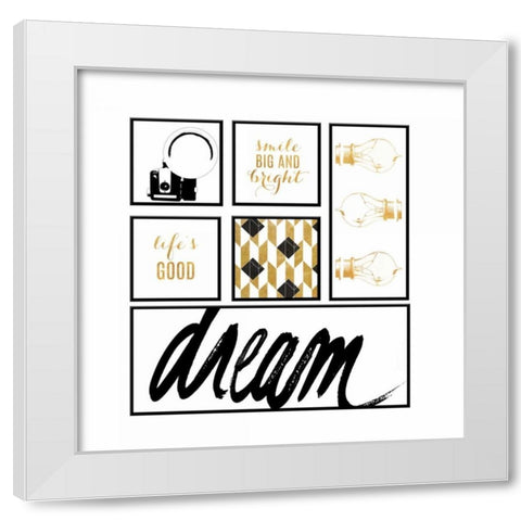 Dream Pack White Modern Wood Framed Art Print by SD Graphics Studio