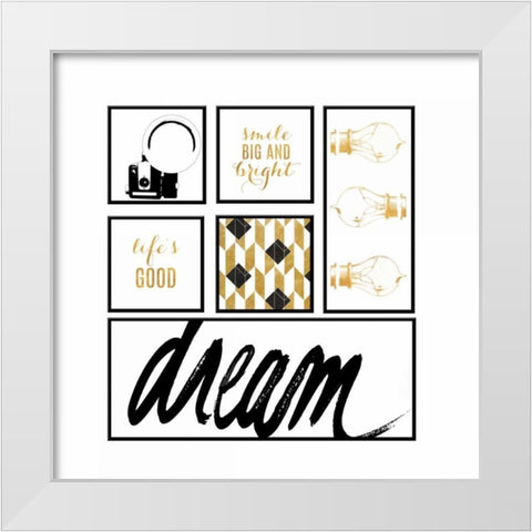 Dream Pack White Modern Wood Framed Art Print by SD Graphics Studio