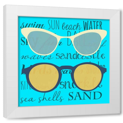 Coastal Shades I White Modern Wood Framed Art Print by SD Graphics Studio