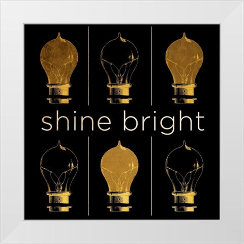 Shine and Illuminate I White Modern Wood Framed Art Print by SD Graphics Studio