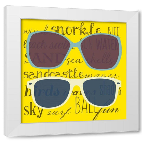 Coastal Shades II White Modern Wood Framed Art Print by SD Graphics Studio