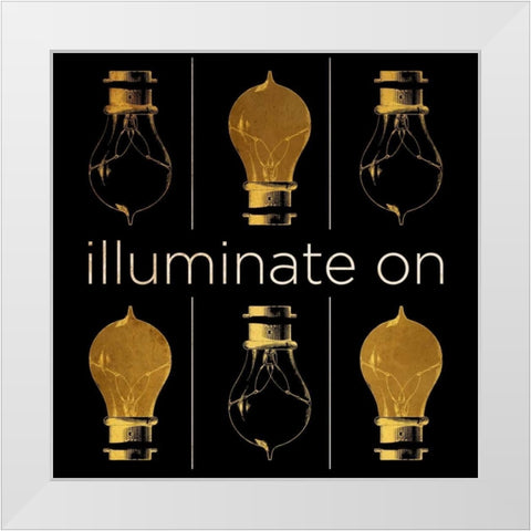 Shine and Illuminate II White Modern Wood Framed Art Print by SD Graphics Studio