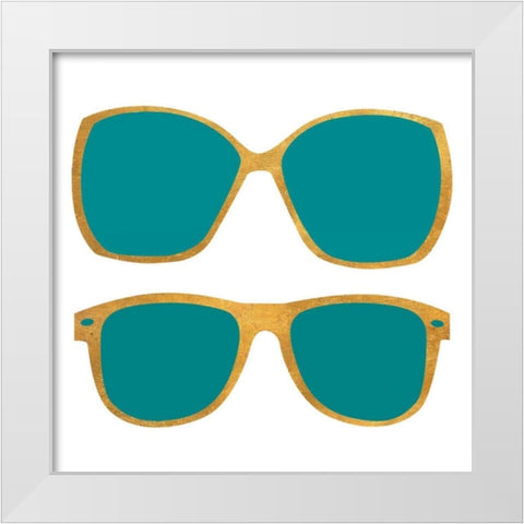 West Coast Shades White Modern Wood Framed Art Print by SD Graphics Studio