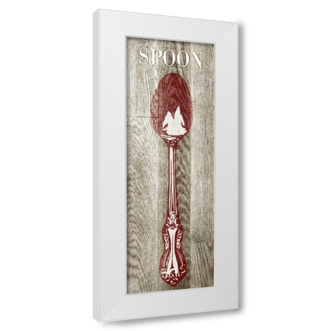 Fork and Spoon on Wood II White Modern Wood Framed Art Print by Studio, Sd Graphics