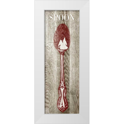 Fork and Spoon on Wood II White Modern Wood Framed Art Print by Studio, Sd Graphics