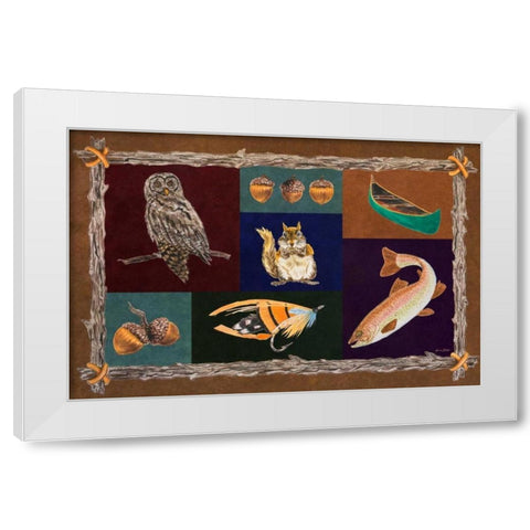 Elements of Nature Rectangle I White Modern Wood Framed Art Print by Baliko, Linda