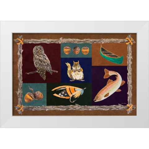 Elements of Nature Rectangle I White Modern Wood Framed Art Print by Baliko, Linda