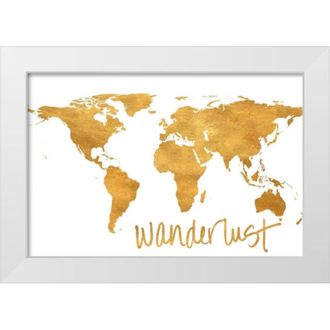Wanderlust Map White Modern Wood Framed Art Print by Studio, Sd Graphics