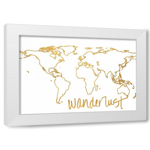 Gold Wanderlust White Modern Wood Framed Art Print by Studio, Sd Graphics