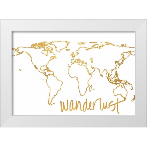 Gold Wanderlust White Modern Wood Framed Art Print by Studio, Sd Graphics