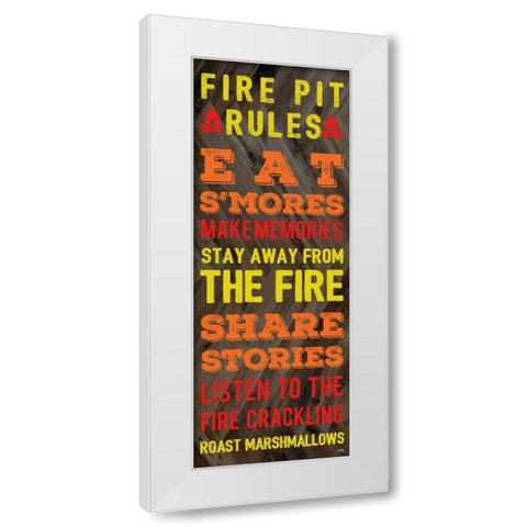 Fire Pit Rules White Modern Wood Framed Art Print by Medley, Elizabeth