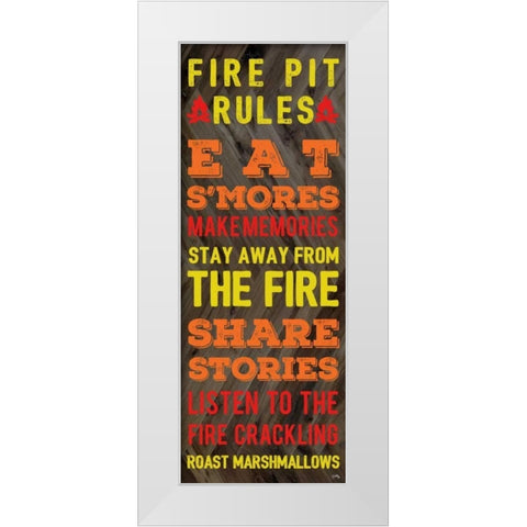 Fire Pit Rules White Modern Wood Framed Art Print by Medley, Elizabeth