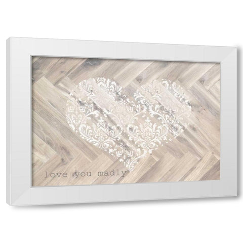 Love You Madly Rectangle White Modern Wood Framed Art Print by Medley, Elizabeth