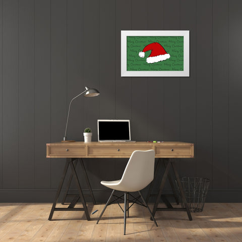 Santa Hat White Modern Wood Framed Art Print by SD Graphics Studio