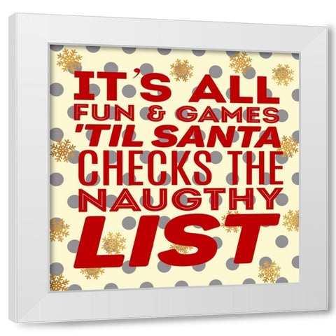 Fun and Games White Modern Wood Framed Art Print by SD Graphics Studio